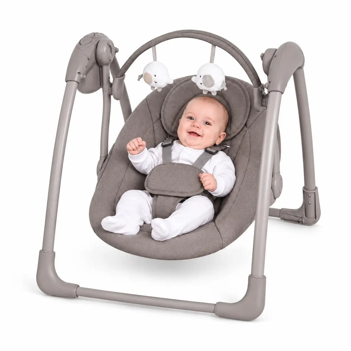 Mastela Deluxe Portable Auto Baby Swing with Baby – Grey in Pakistan