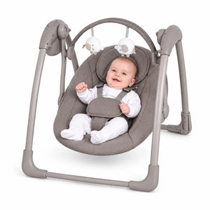 Mastela Deluxe Portable Auto Baby Swing with Baby – Grey in Pakistan