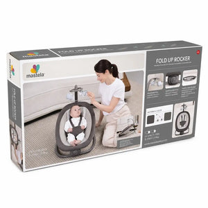 Mastela fold up baby rocker and bouncer packaging view
