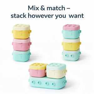 Mix and Match Stackable Baby Food Storage Containers with Detachable 4 Piece Design