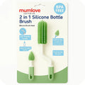 2-in-1 silicone baby bottle brush with small nipple brush and BPA-free bristles