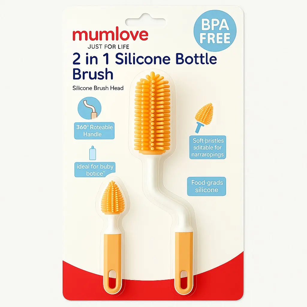 Silicone baby bottle and nipple brush set product details