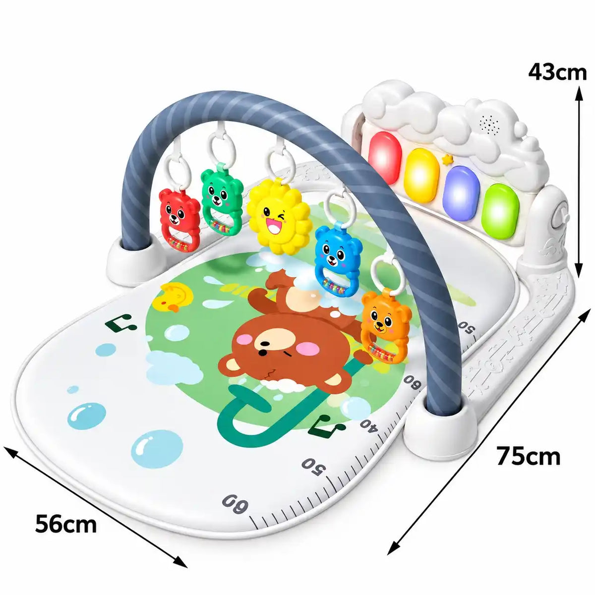 Musical Baby Piano Play Gym Mat JY-13 dimensions 75 x 56 x 43 cm
