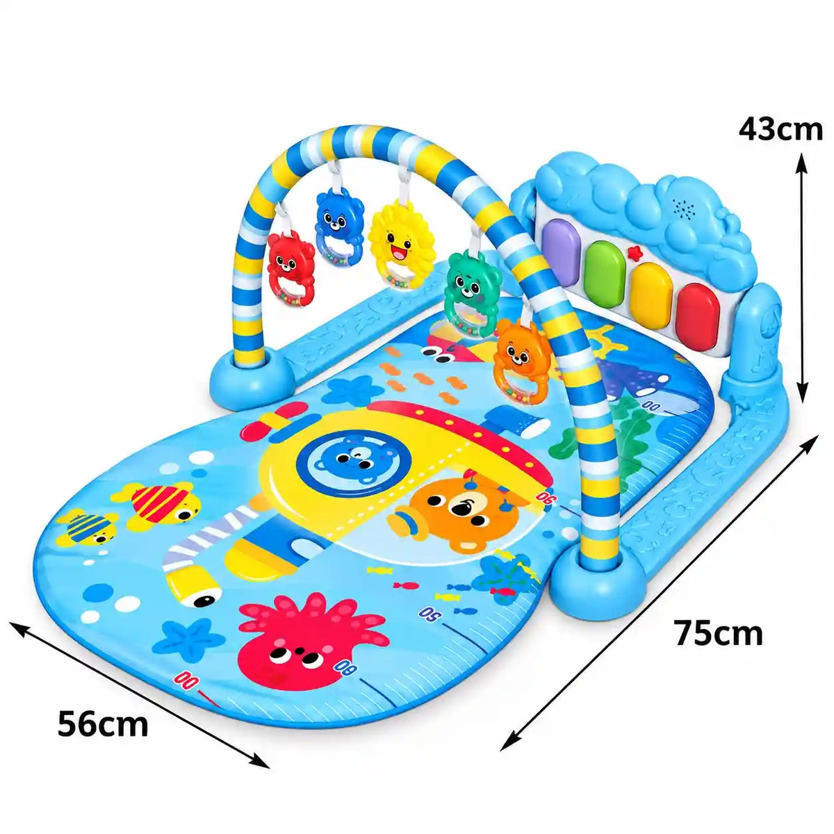 Musical Baby Piano Play Gym Mat JY-16 dimensions 75 x 56 x 43 cm