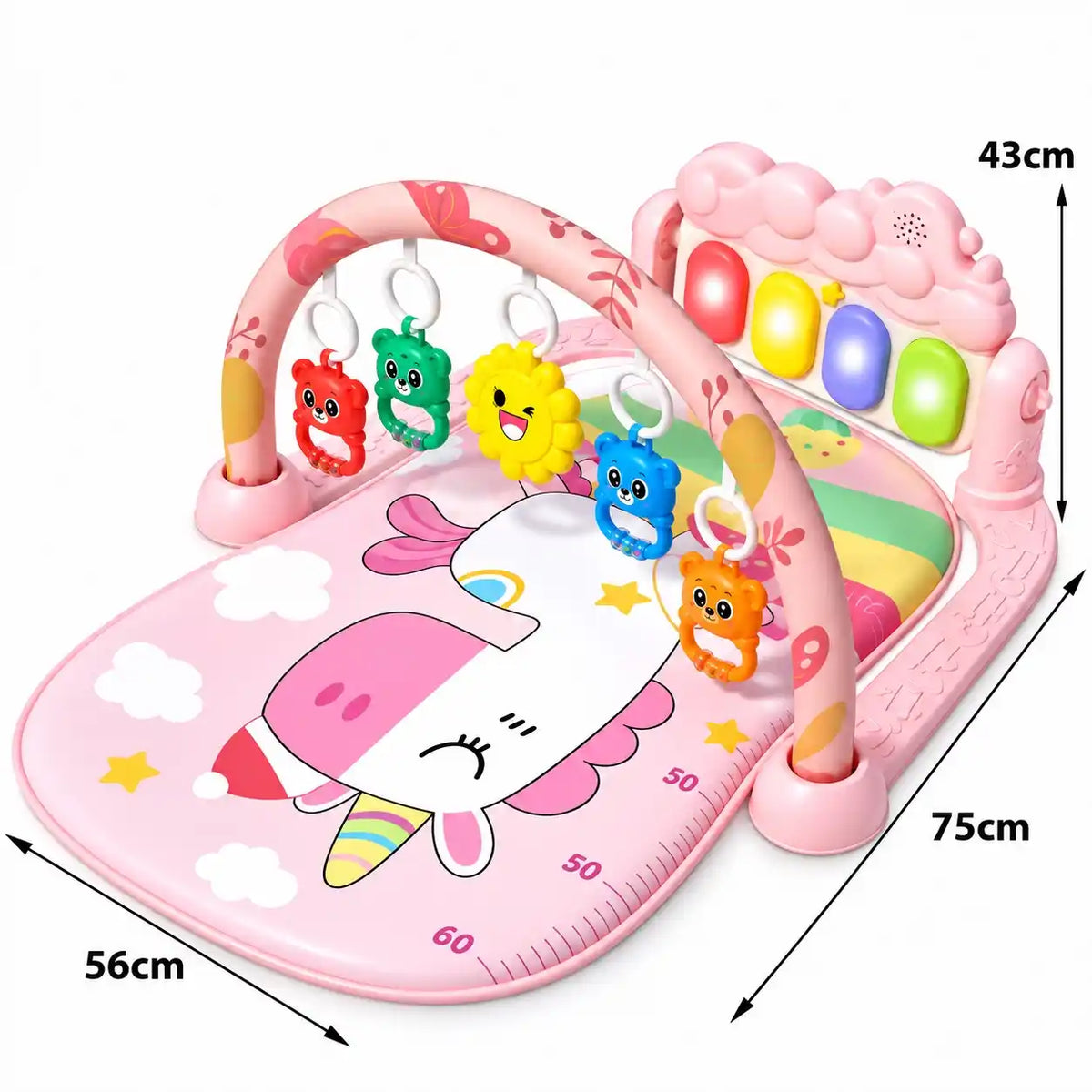 Musical Baby Piano Play Gym Mat JY-12 dimensions 75 x 56 x 43 cm