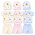 Pack of 3 Baby Clothing Set with Caps Shirts and Pajamas for Newborn to 3 Months