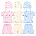 Pack of 3 Baby Clothing Set with Caps Shirts and Pajamas for Newborn to 3 Months