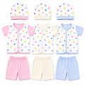 Pack of 3 Baby Clothing Set with Caps Shirts and Pajamas for Newborn to 3 Months