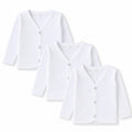 Newborn baby white front open shirt pack of 3 with snap buttons