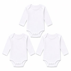 Newborn baby white long sleeve bodysuit pack of 3