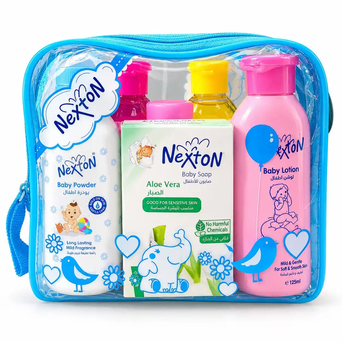 Nexton Baby Care Gift Set with Aloe Vera Soap and Travel Bag