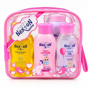 Nexton 5 Piece Baby Care Gift Set Pink Pouch in Pakistan