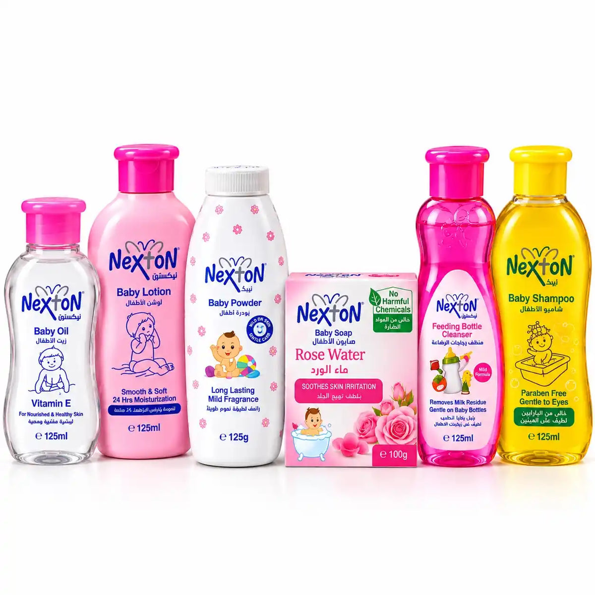 Nexton 6 Pcs Baby Care Gift Set Rose Water Products