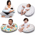 Nursing and feeding pillow shown for breastfeeding, baby lounging, tummy time and sitting support