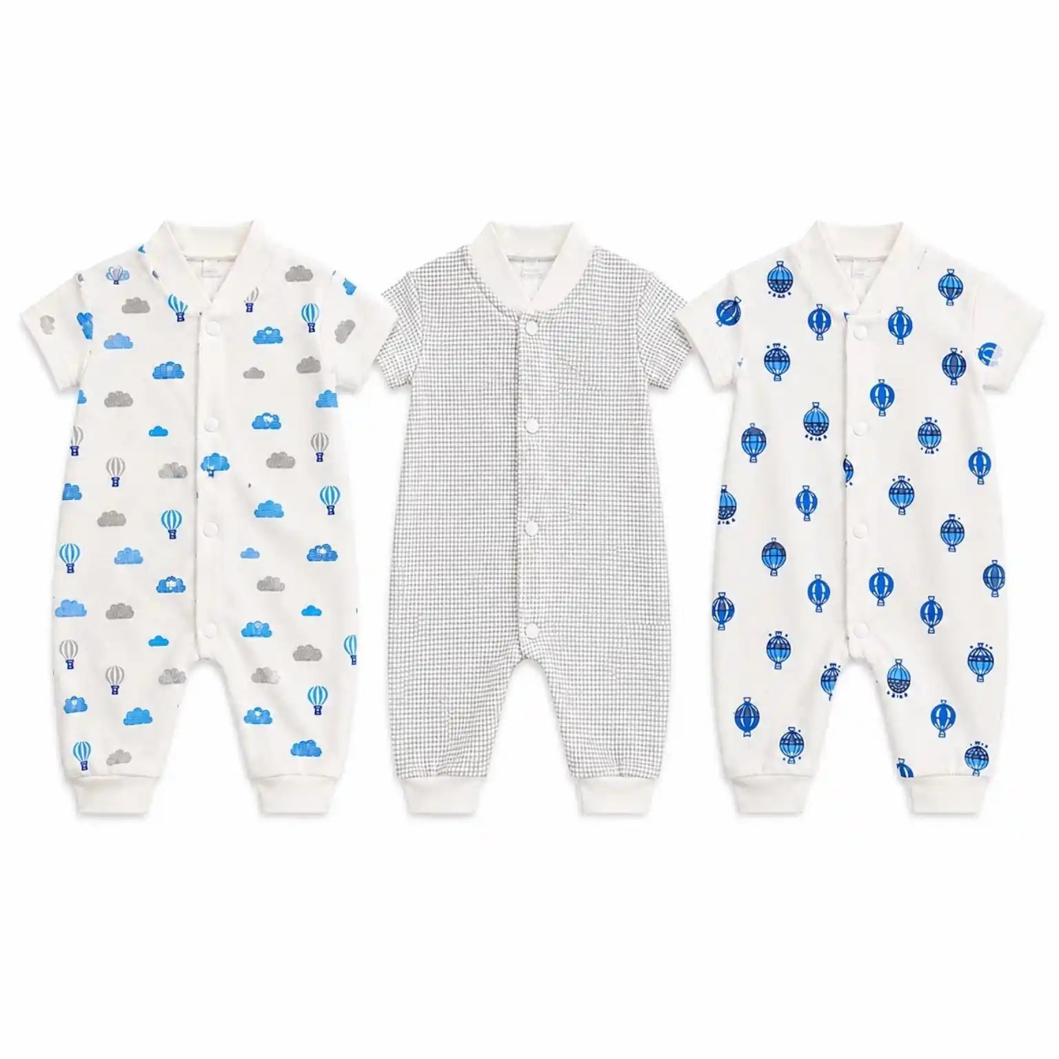 Pack of 3 Baby Romper – Summer Interlock Fabric (0-3 Months)