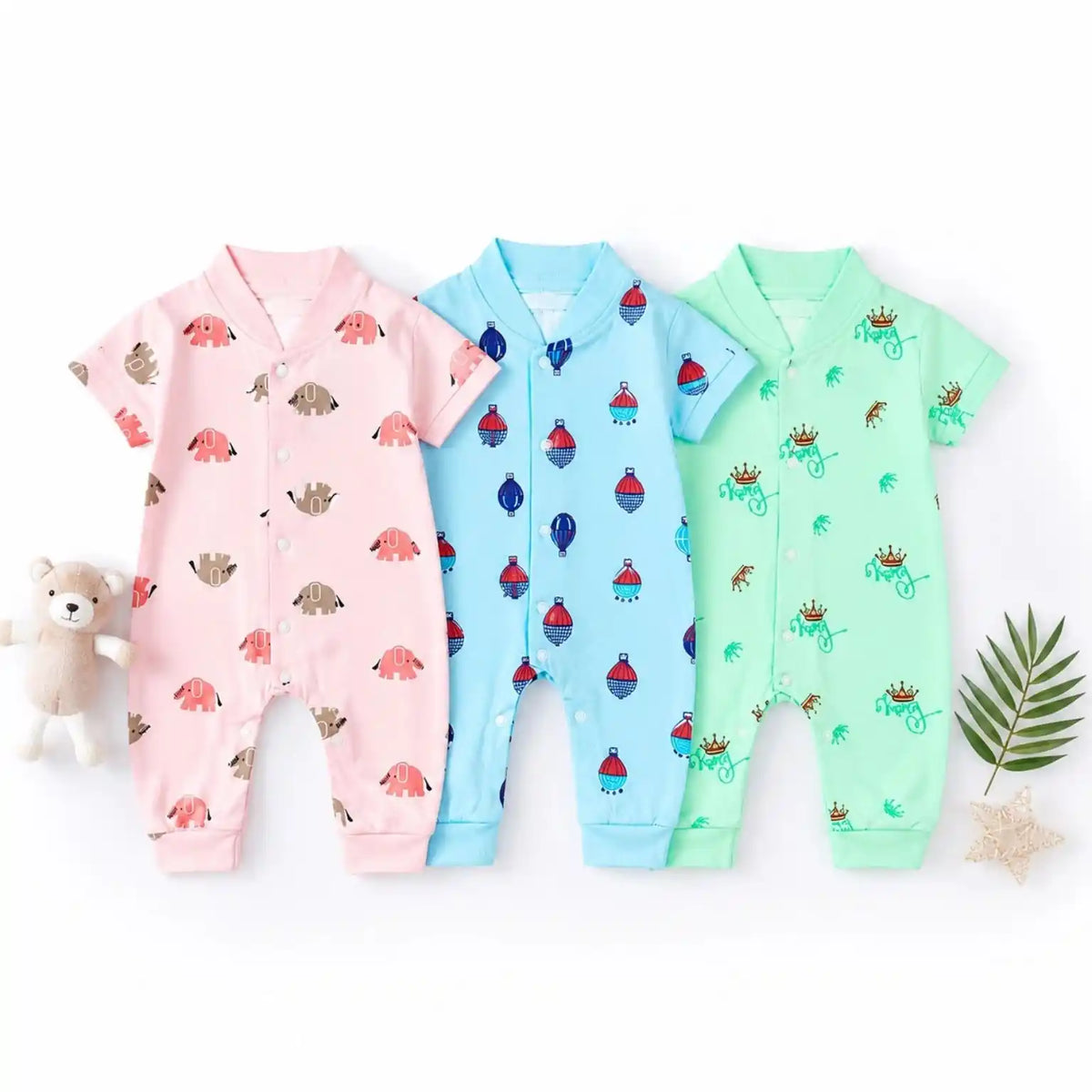 Pack of 3 Baby Romper – Summer Interlock Fabric (0-3 Months)