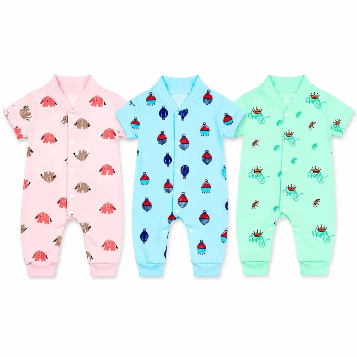 Pack of 3 Baby Romper – Summer Interlock Fabric (0-3 Months)