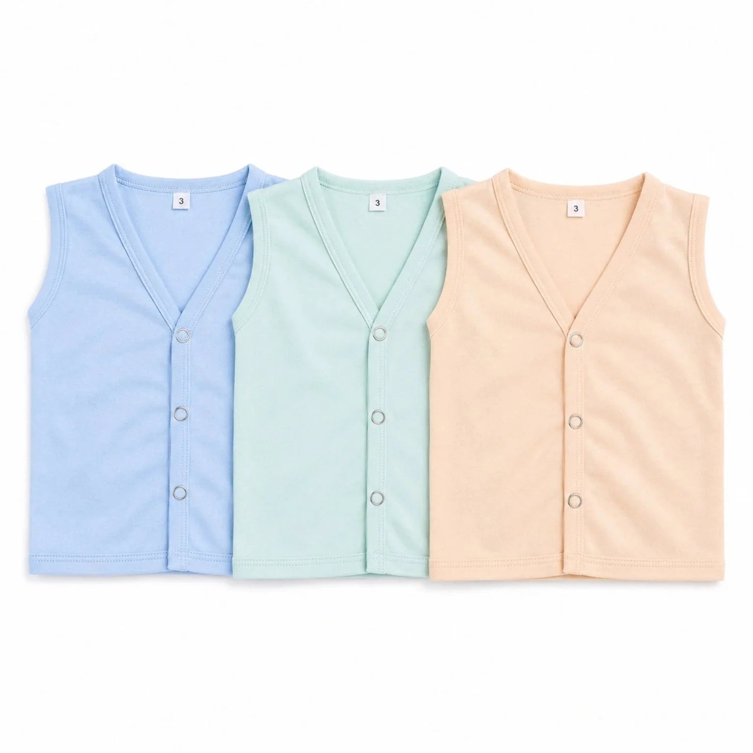 Pack of 3 Baby Sando Banyan Soft Cotton Summer Vests