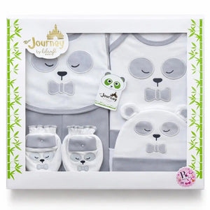 10 Pcs Newborn Baby Starter Set in Grey with Soft Interlock Cotton for 0 to 3 Months