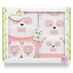 10 Pcs Newborn Baby Starter Set in Baby Pink with Soft Interlock Cotton for 0 to 3 Months