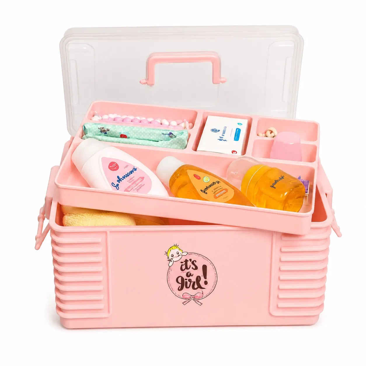 Multi-Purpose Baby Storage Accessories Box – Diaper & Essentials Holder - Pink