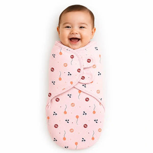 Adjustable Baby Swaddle Wrap in Pink – Soft Breathable Summer Interlock Fabric for Newborns 0-6 Months