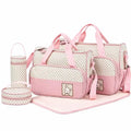 Baby Diaper Bag Set – Maternity & Travel Organizer (5-Piece) - Pink