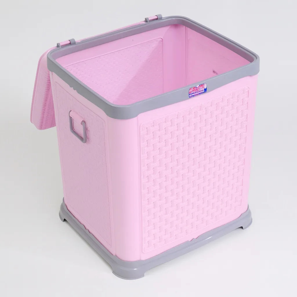 Premium Plastic Laundry Basket with Lid & Handle – Durable & Spacious