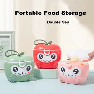Portable apple-shape baby milk powder containers in multicolor