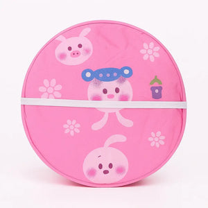 Pink bunny print baby mosquito net close-up showing breathable mesh design