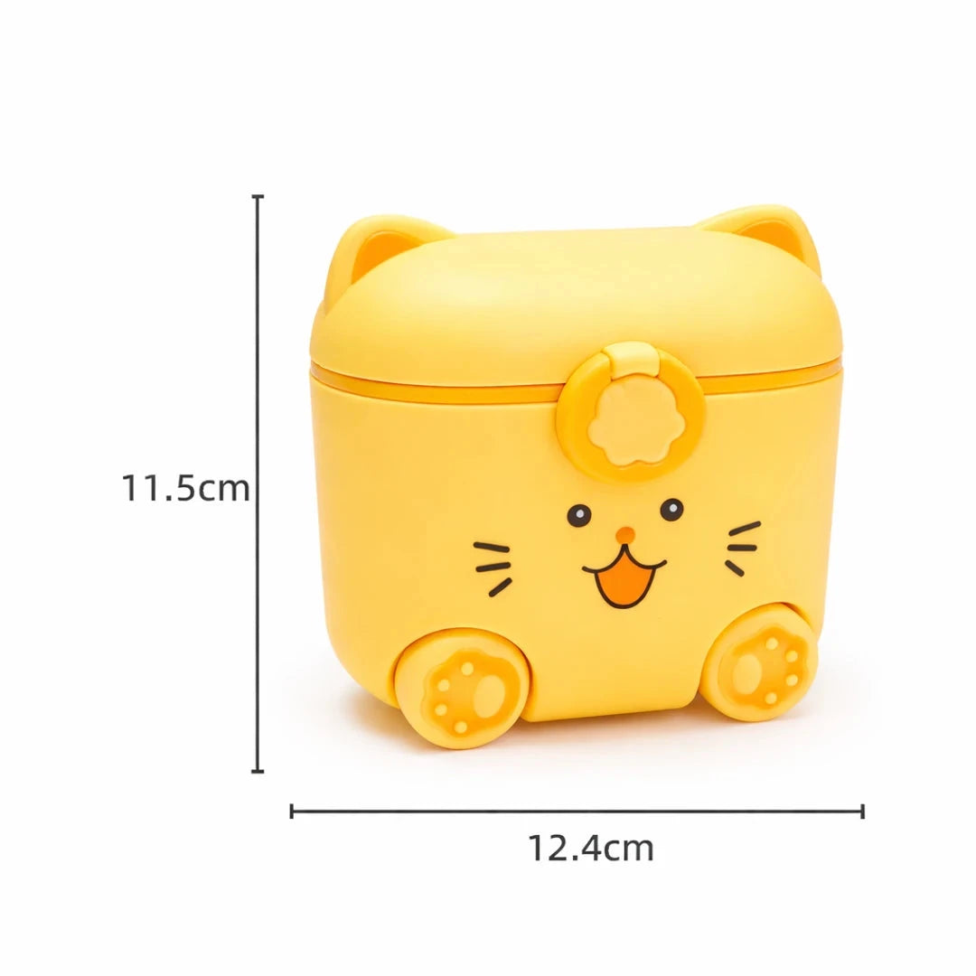 Compact Cat Shape Baby Milk Powder Storage Box with 180g Capacity and Portable Size