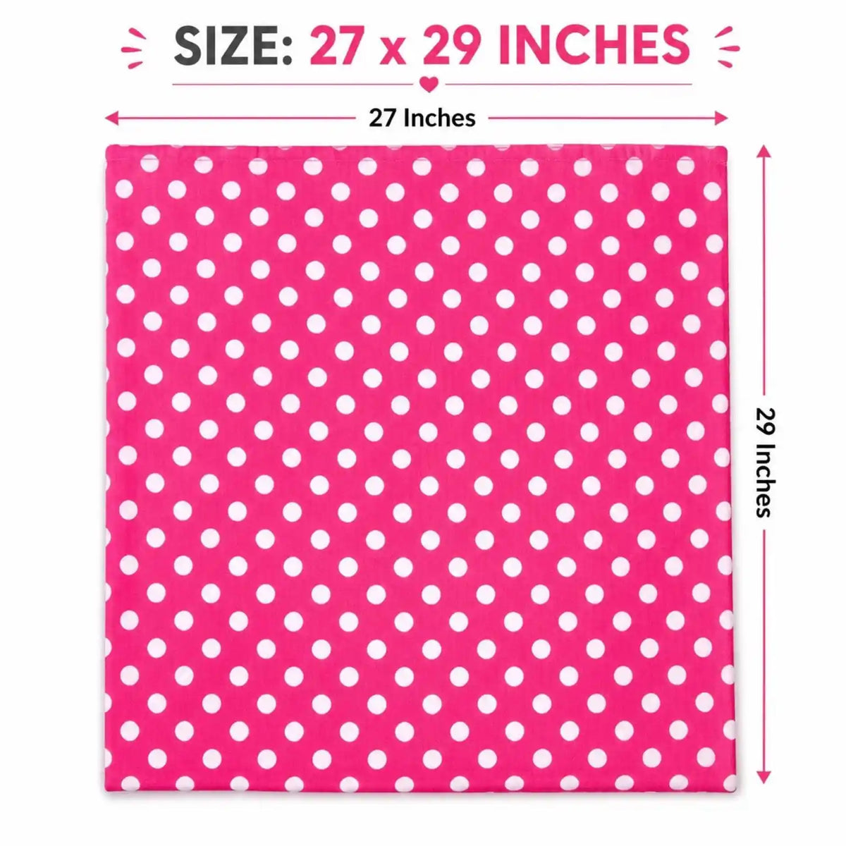 Pink premium cotton baby sheet size details, 27 x 29 inches