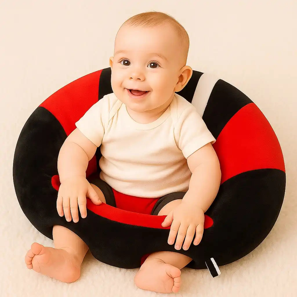 Baby Sofa Support Seat / Sitting Chair – Red Plush Comfort