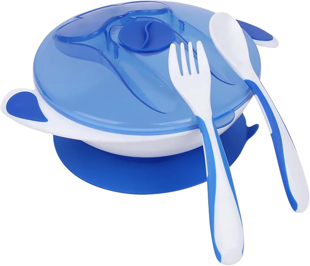 Mumlove Sweet Baby Suction Feeding Bowl with Child Fork & Spoon Sets - BPA Free