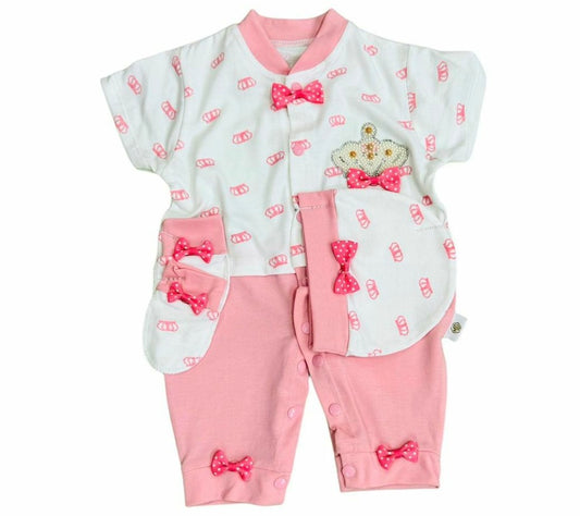 Stylish Turkey Romper Set With Cap & Mittens