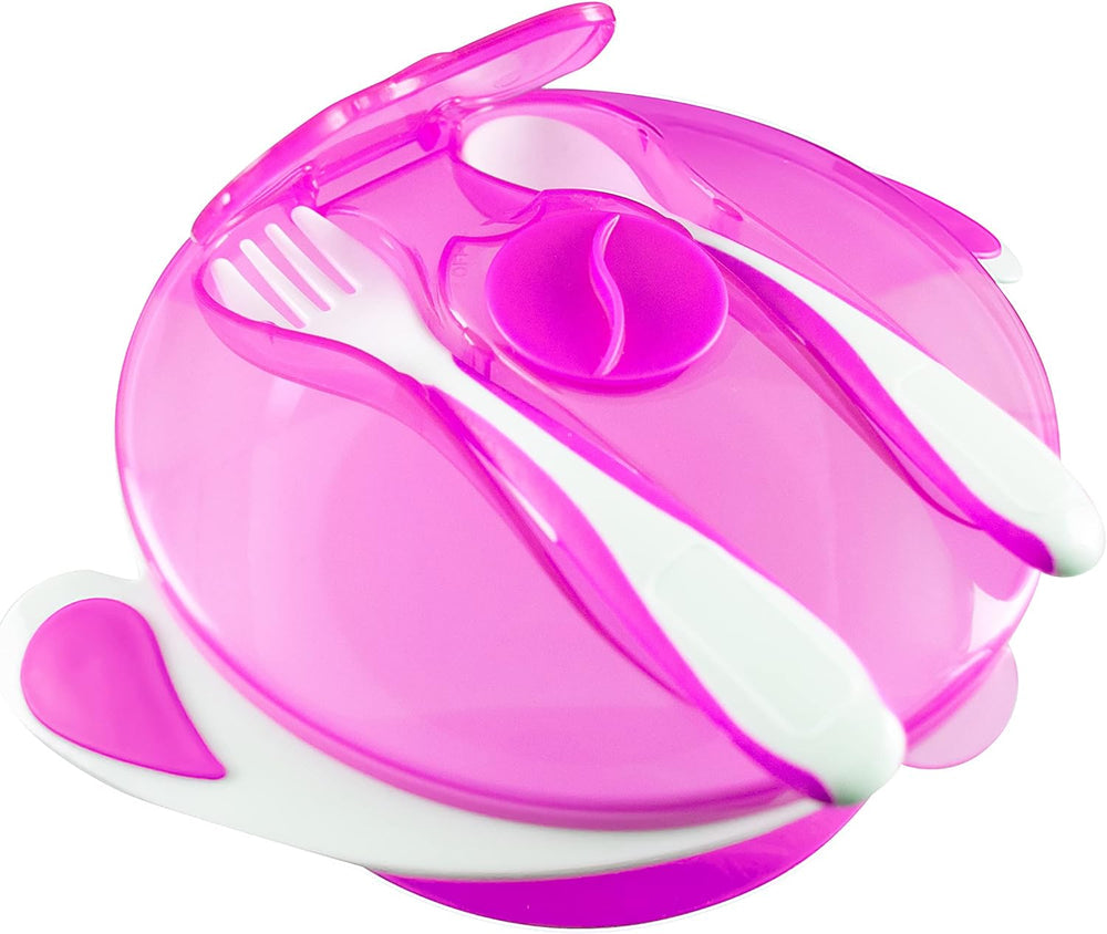 Mumlove Sweet Baby Suction Feeding Bowl with Child Fork & Spoon Sets - BPA Free