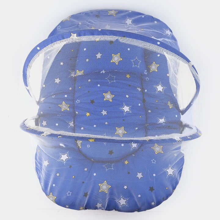 Baby Carry Nest with Pillow & Full Mosquito Net Blue – Soft Open Style Newborn Sleeping Nest in Pakistan