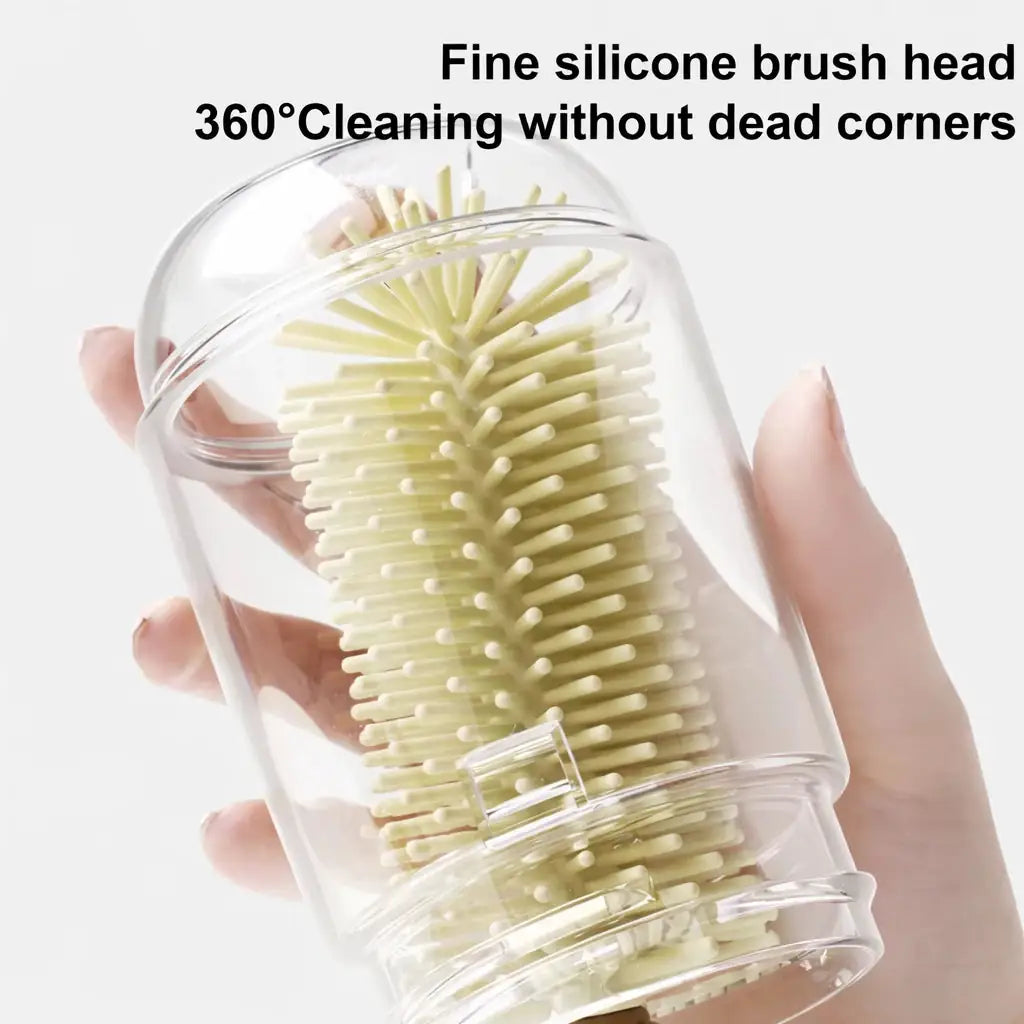 360 Degree Silicone Baby Bottle Cleaning Brush for Deep Cleaning Feeding Bottles and Accessories