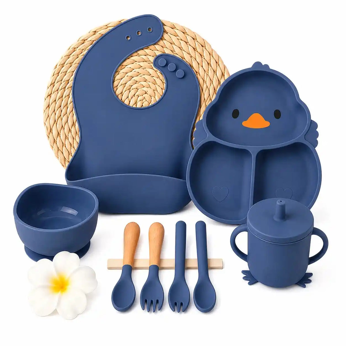 Silicone Baby Feeding Set – 8 Pcs