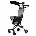 Lightweight foldable baby stroller with canopy, padded seat and swivel wheels