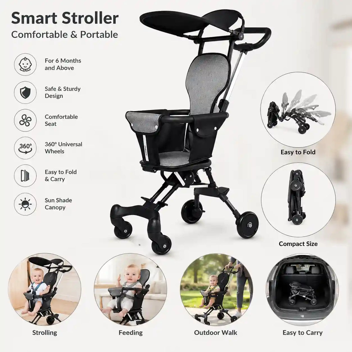 Light Weight Foldable Travel Baby Stroller