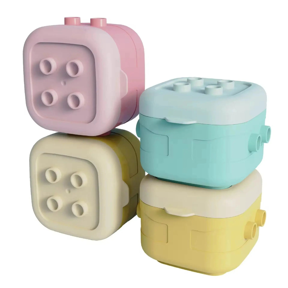 4 Separate Stackable Baby Food Containers in Pastel Colors for Organized Food Storage