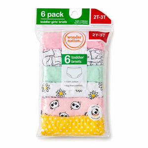 Pack of 6 baby cotton panties in pink color assortment