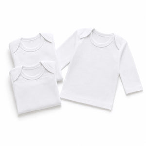 White full-sleeve baby inner vest set shown in flat lay