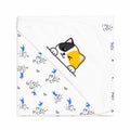White baby wrapping sheet with cute colorful cat print