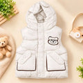 White Kids Hooded Parachute Puffer Sando Jacket Front View