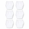 Pack of 6 white baby cotton panties with comfortable elastic waistband