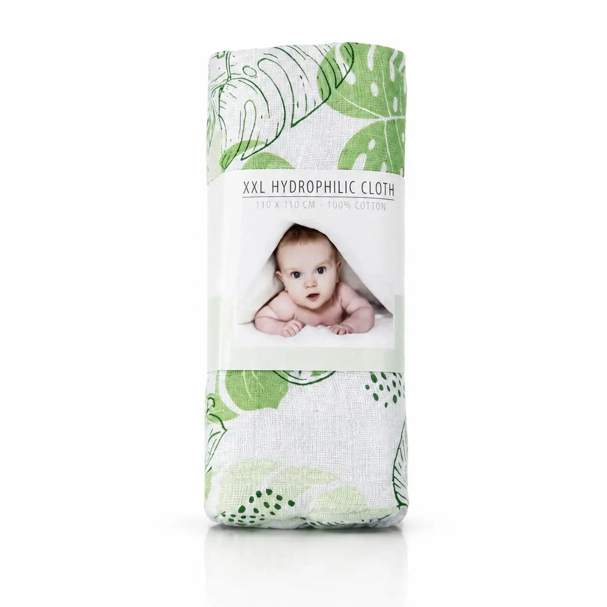 XXL Hydrophilic Cotton Muslin Baby Swaddle Sheet 110 x 110 cm Soft Breathable Wrap for Newborns